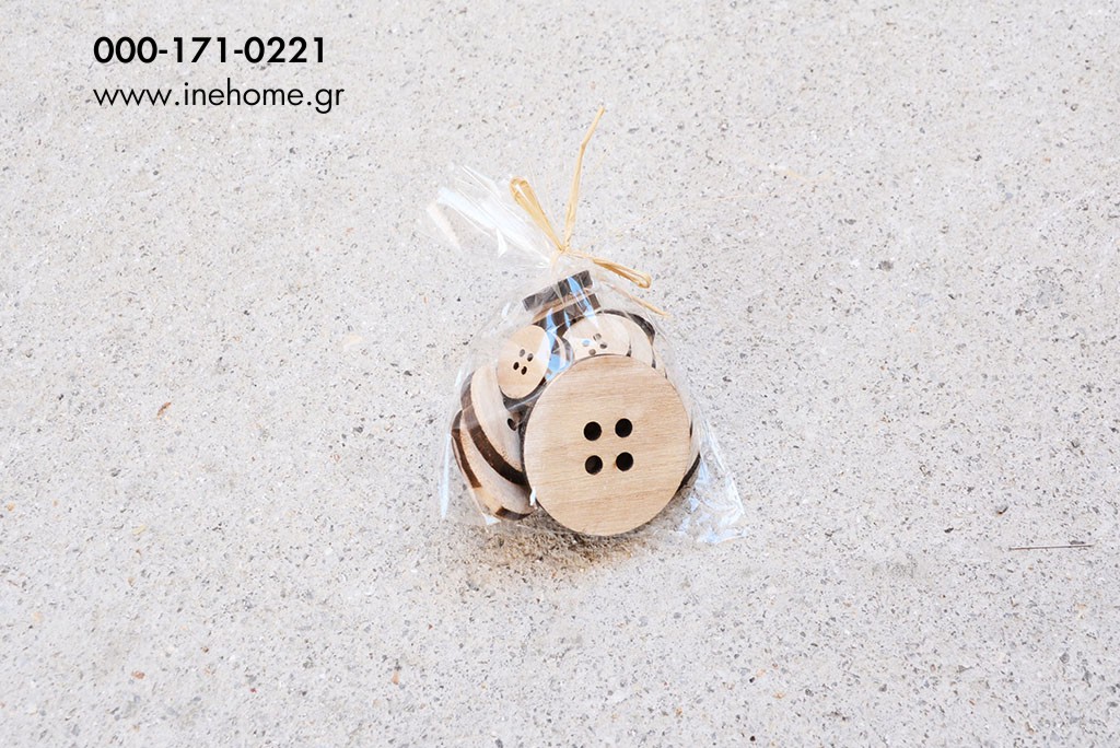 BUTTONS SET15 WOODEN 3-7CM