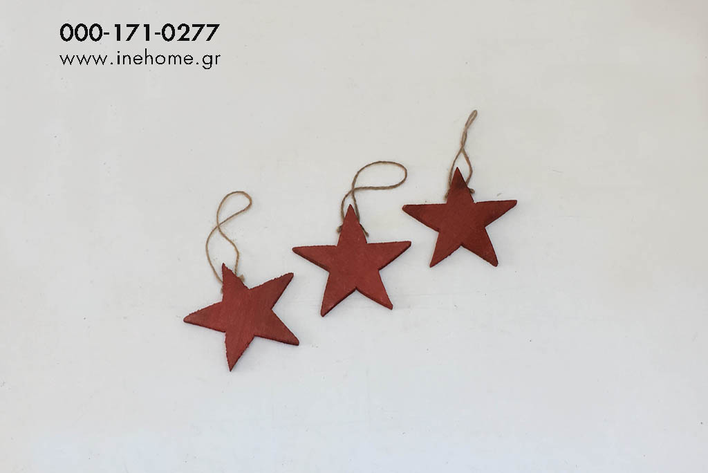 STAR SET10 WOODEN RED 15CM