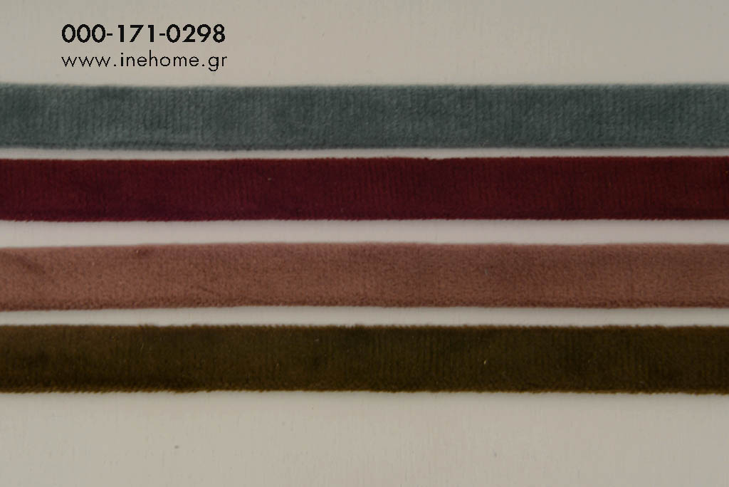 RIBBON VELVET 10mm-3m 4 ASSORTED BORD-TYRK