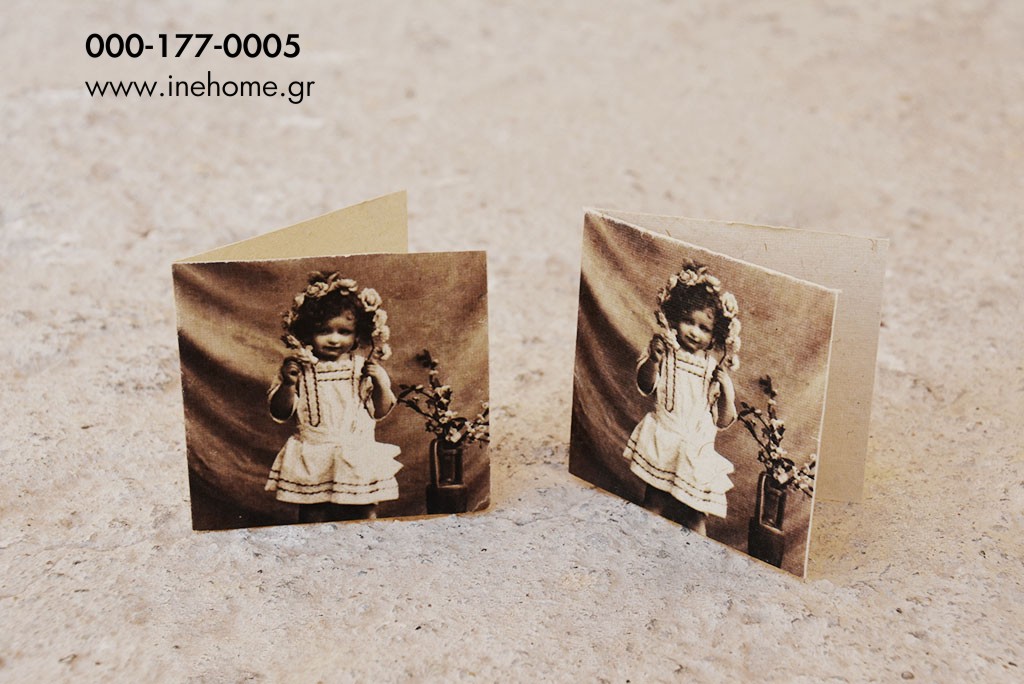 PAPER CARD 7 CM W/ENVELOPE GIRL W/WREATH