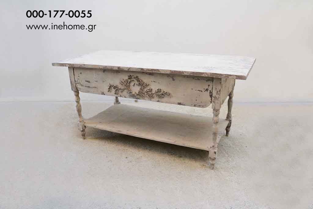 TABLE ANTIQUE WHITE 176-80-81CM