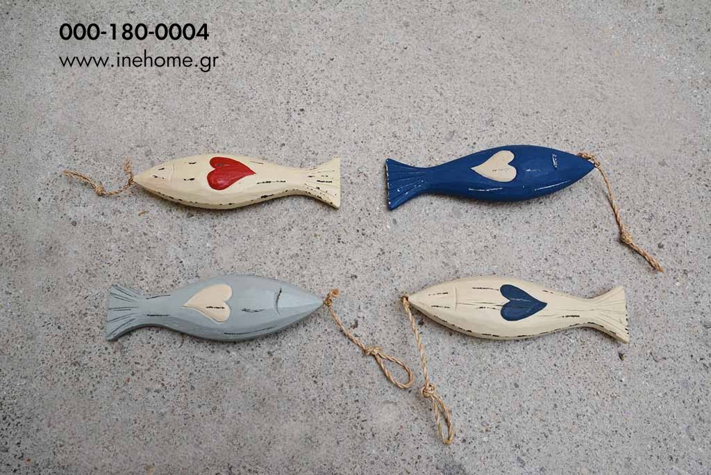 WOODEN FISH 21 CM ASS.4