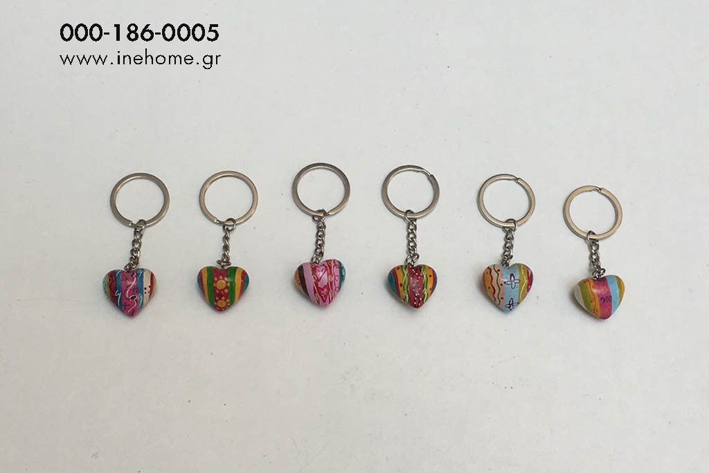 HEART KEYRING COLORFULL 2,5-8 CM