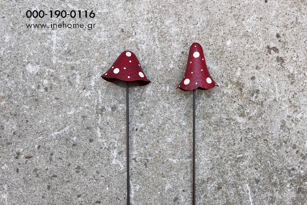 MUSHROOM METAL ASS2 ON STICK 17-60CM