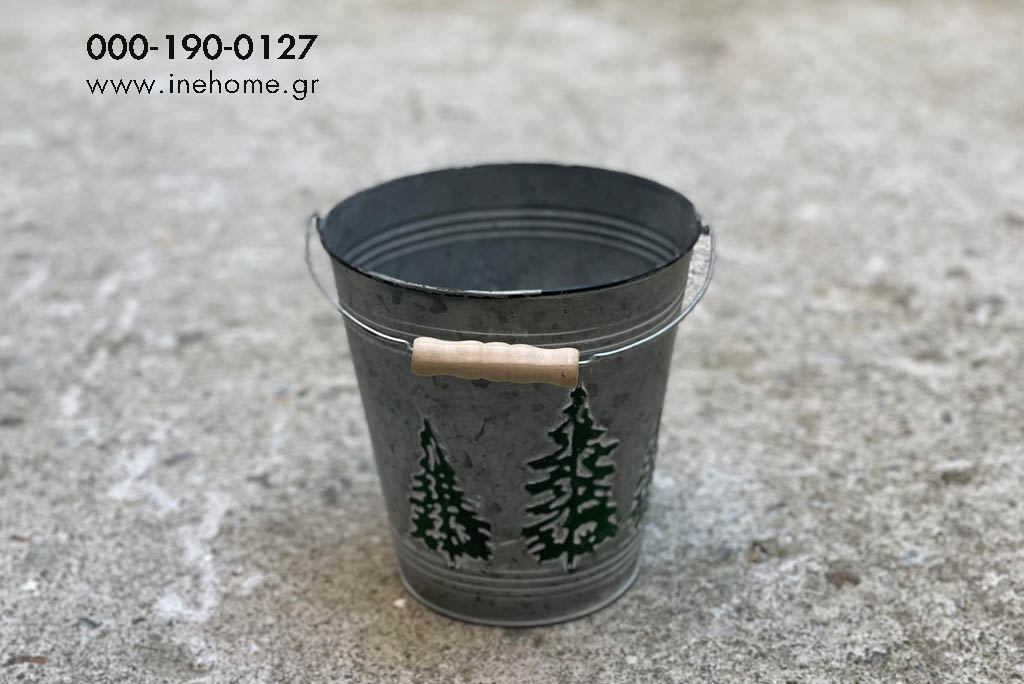 BUCKET METAL WITH TREES 18-19CM