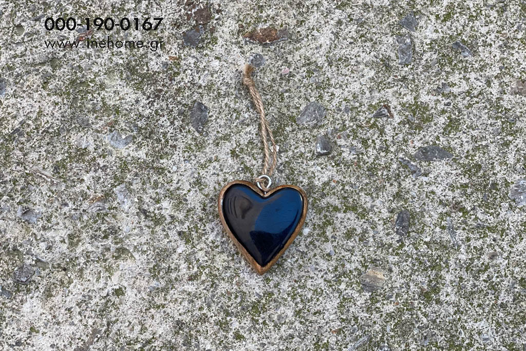 HEART WOODEN BLACK 6CM