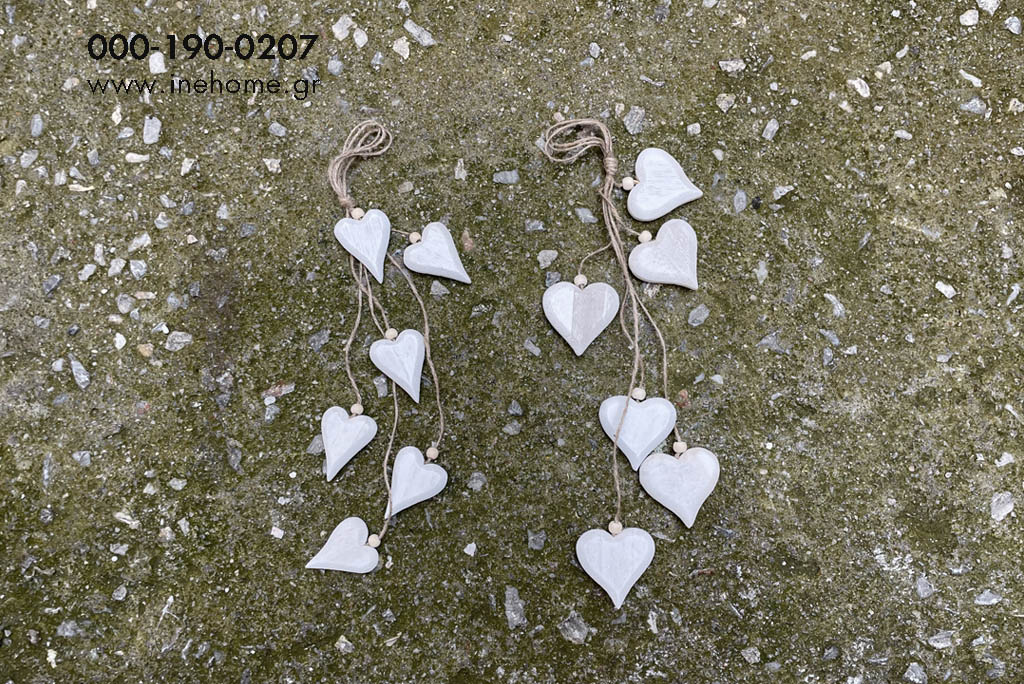 HEART X6 GARLAND ASS2 WOODEN 5CM