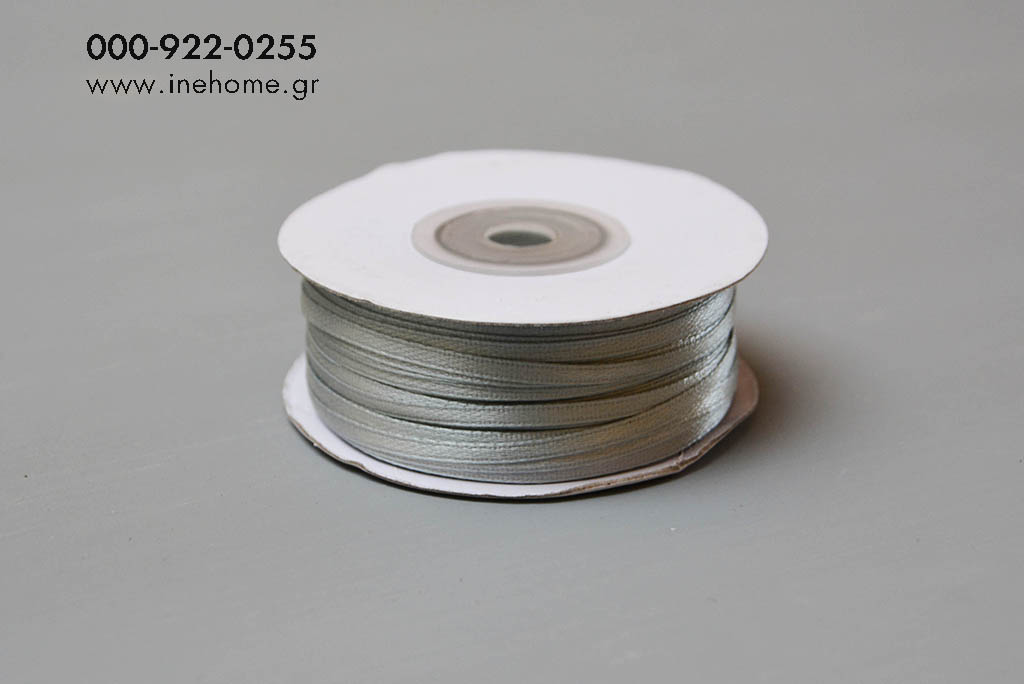 RIBBON SATIN 2 FACES 3MM-100M GREY