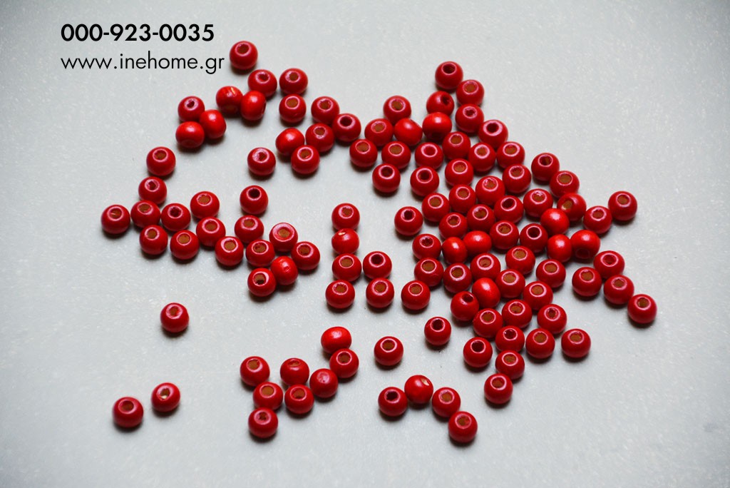 WOODEN BEADS SET250 RED 0,8CM