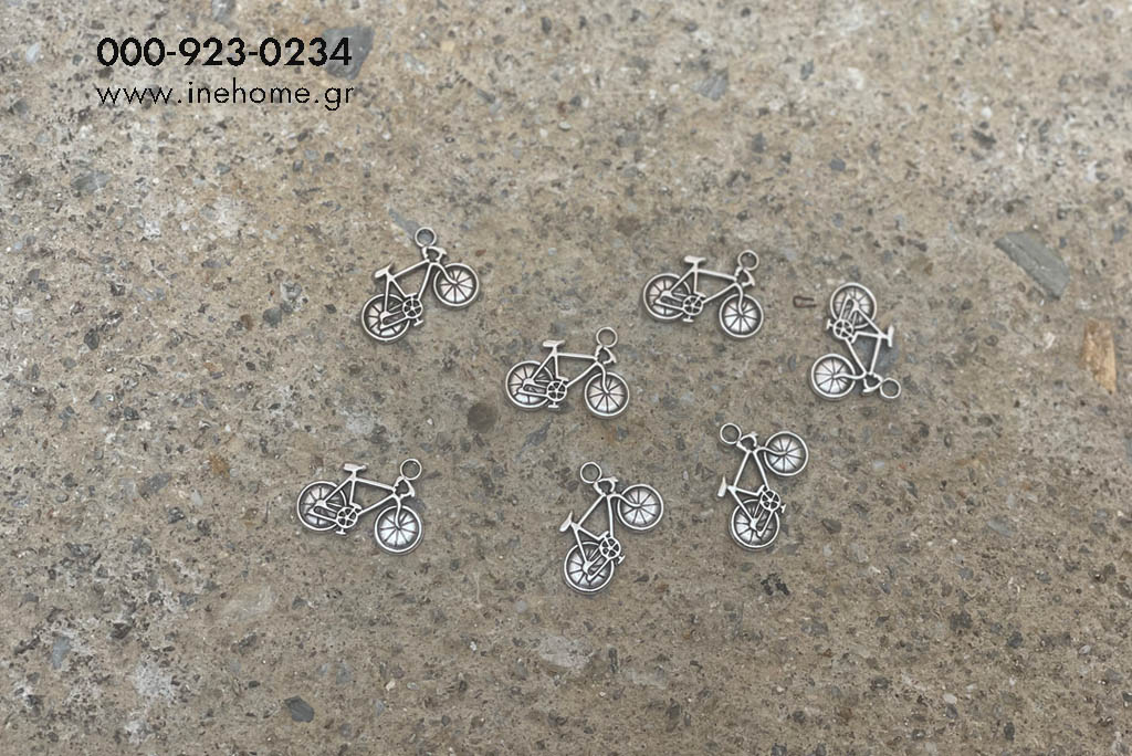 METAL BICYCLE SET 5 SILVER 2-3 CM