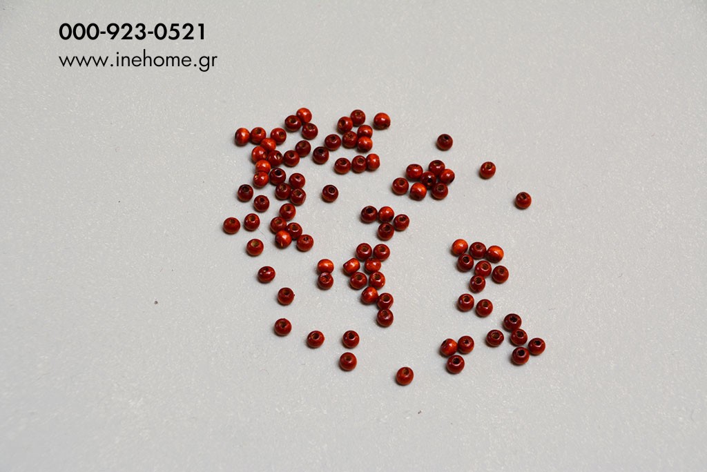 WOODEN BALL RED 6mm SET200