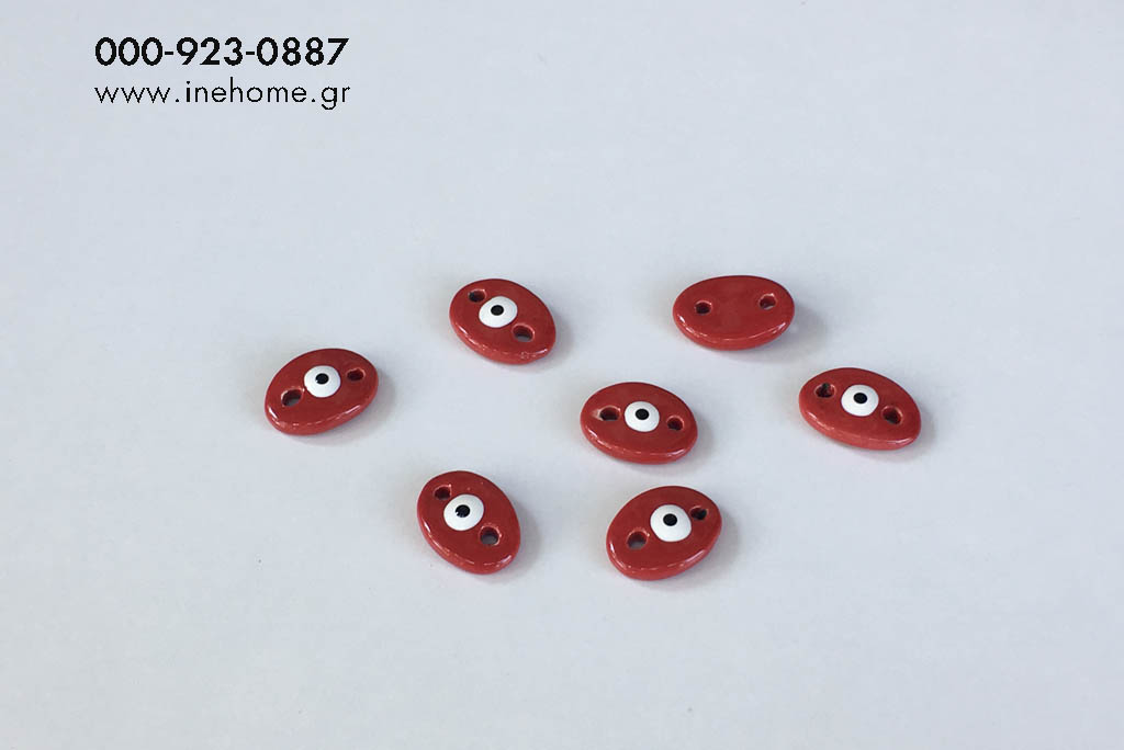 EYE SET5 CERMIC 2,5CM OVAL RED