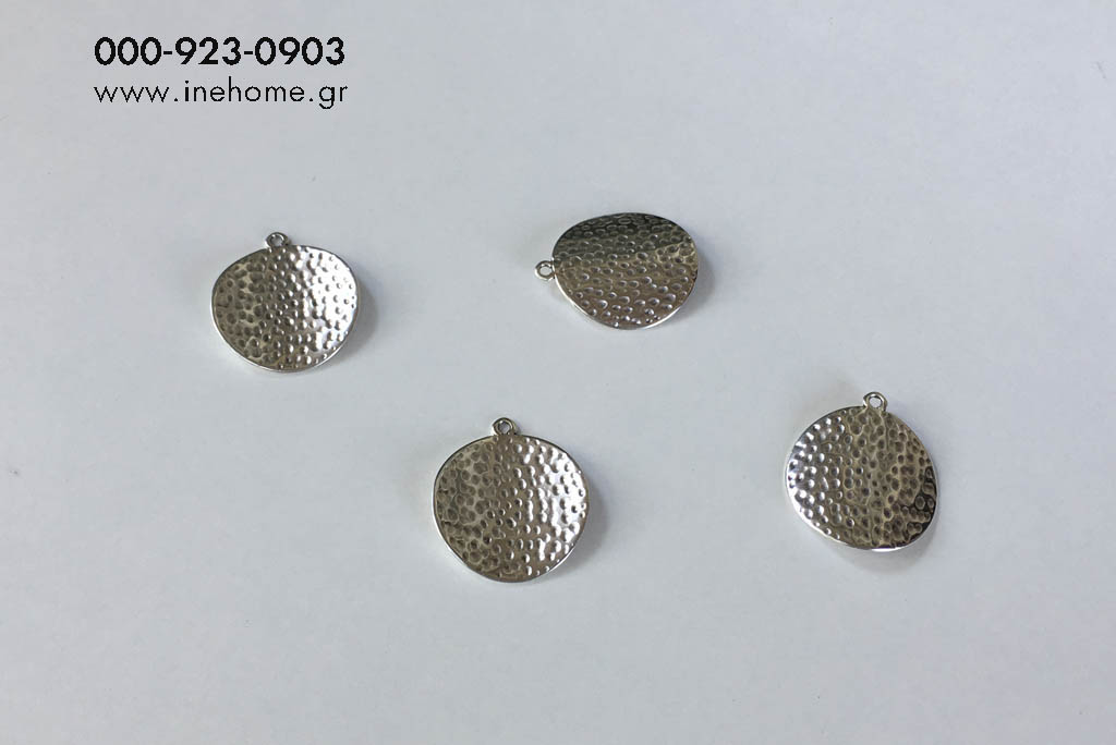 METAL DOT DISC SET10 SILVER 2,5CM