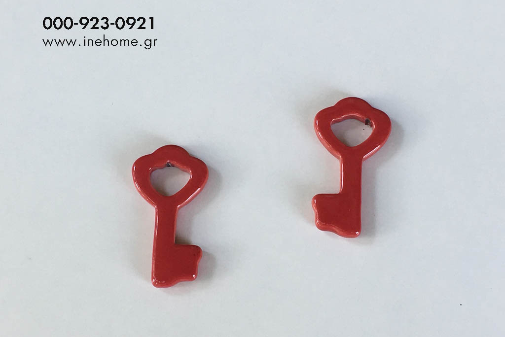 KEY SET2 CERAMIC ENAMEL 3-6CM RED