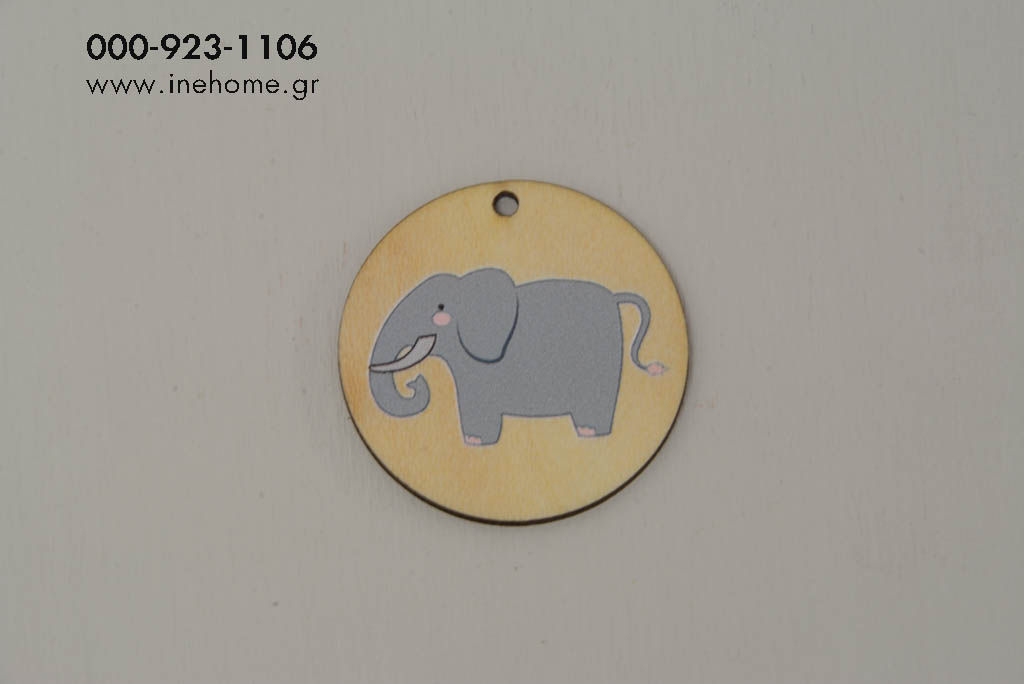 WOODEN PAINTED ELEFANT SET10 NATURAL 3,5CM