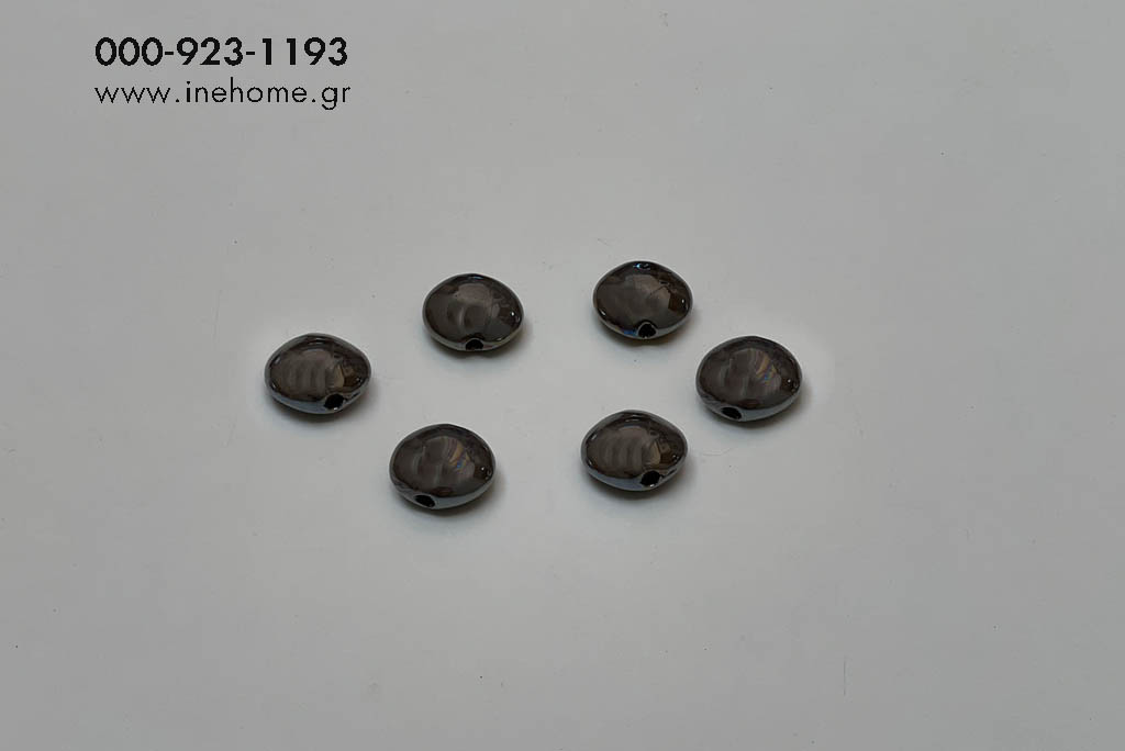 BEAD SET4 CERAMIC DARK GREY 30MM