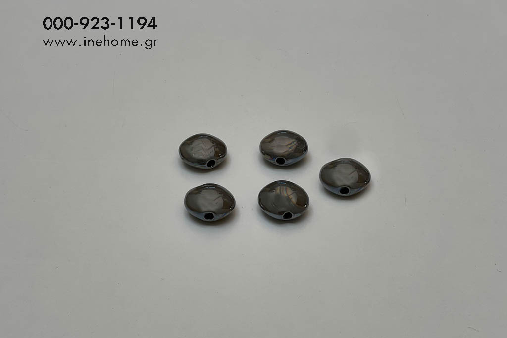 BEAD CERAMIC SET4 GREY 30MM