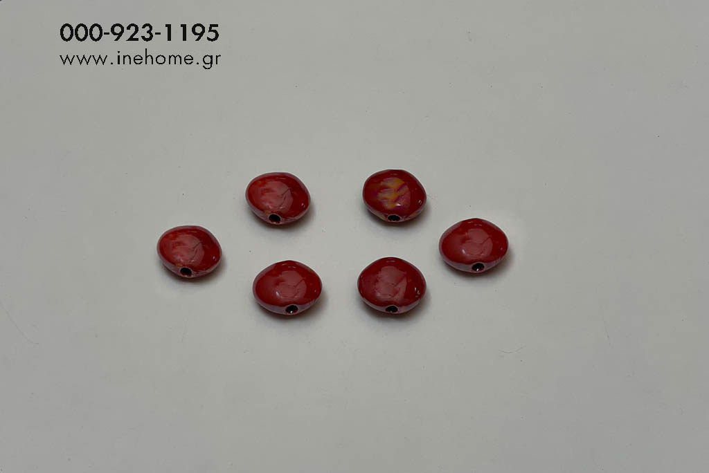 BEAD SET4 CERAMIC RED 30MM