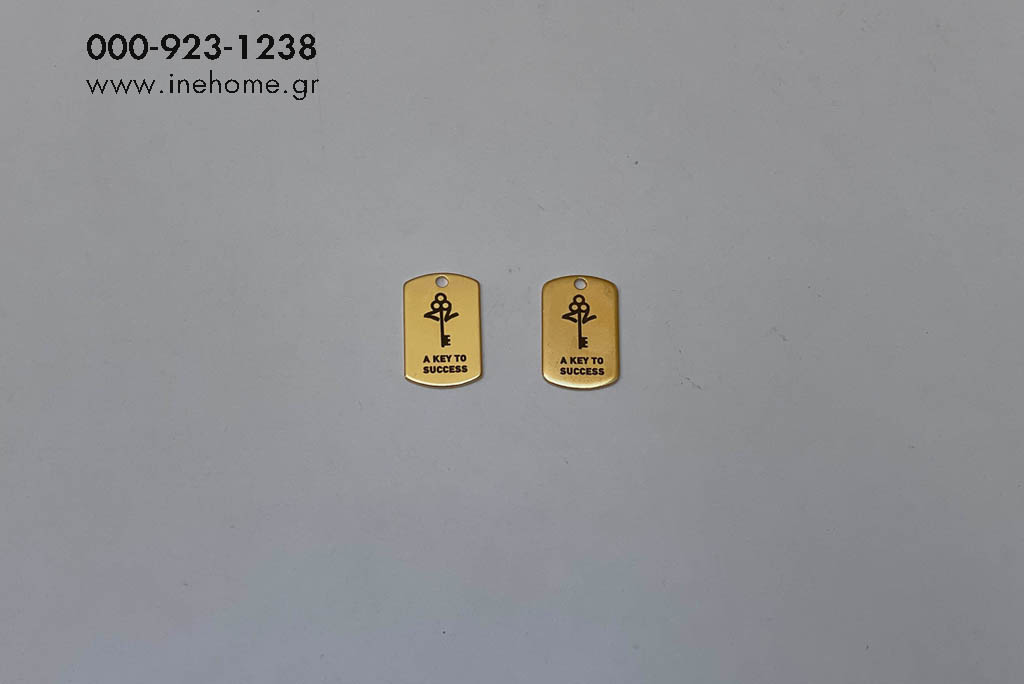 METAL I.CARD SET2 BRASS 1,5-2,5cm ''A KEY TO SUCCESS''