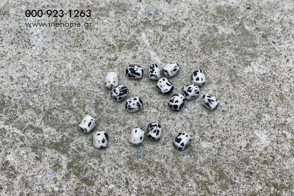 BEAD 15-19mm SET20 WHIT-BLACK