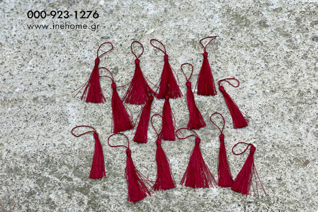 TASSEL SET20 RED-CHER 8-12cm