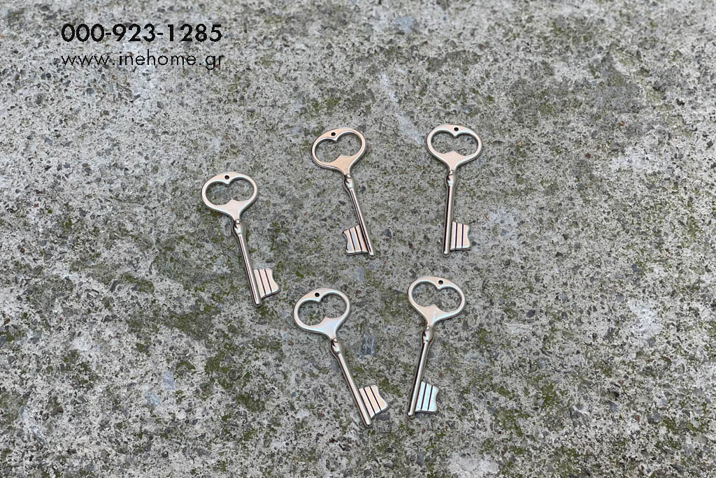 METAL. KEY 7 CM SILVER SET 5