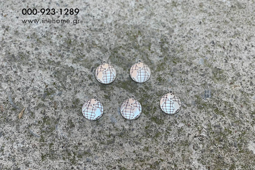 EARTH METAL MOTIF 22mm SILVER SET5