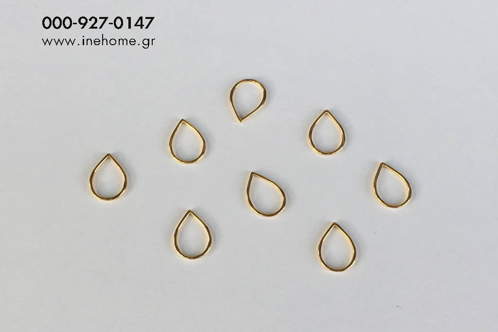 METAL RING-DROP 2,5 CM GOLD SET10