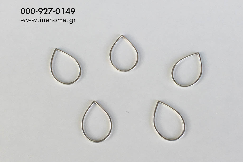 METAL RING-DROP 3,5 CM SILVER SET10