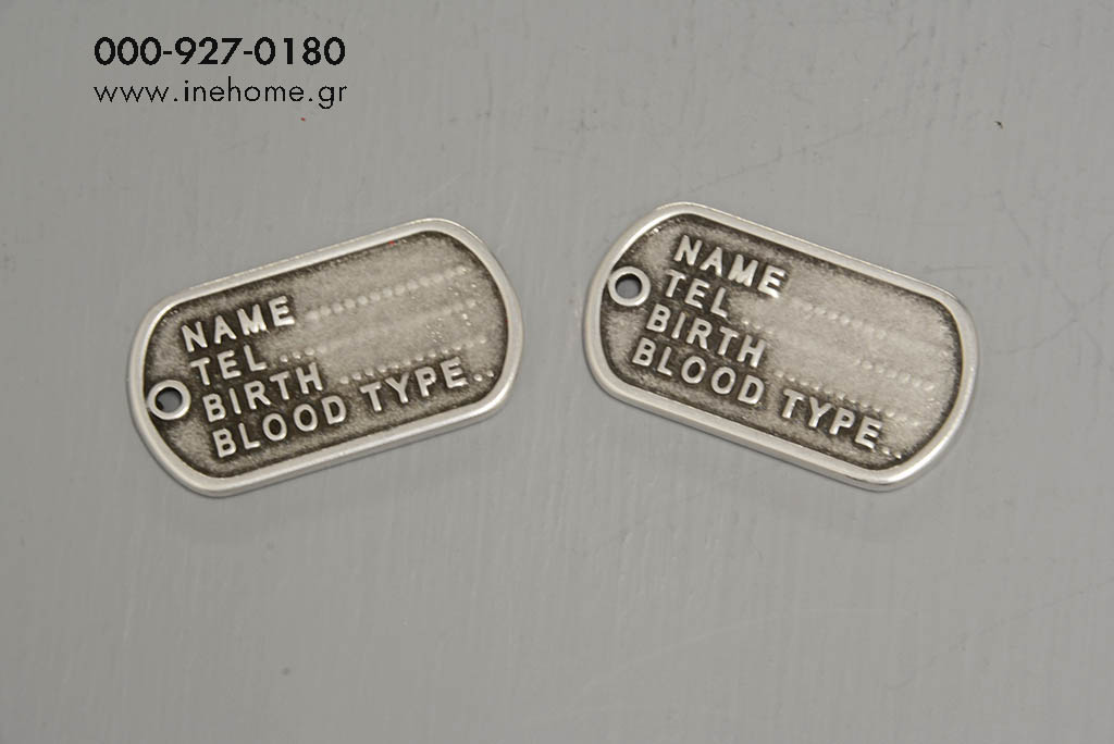 MILITARY TAG SET5 SILVER 2-3,5 cm