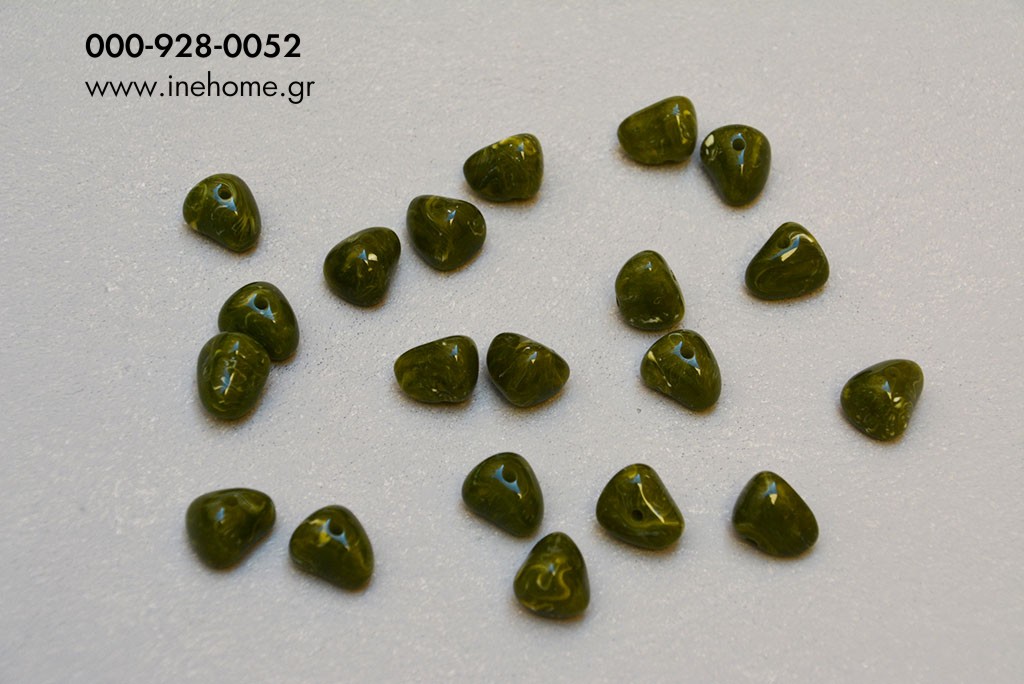 BEADS PLASTIC 1,2 CM GREEN SET20