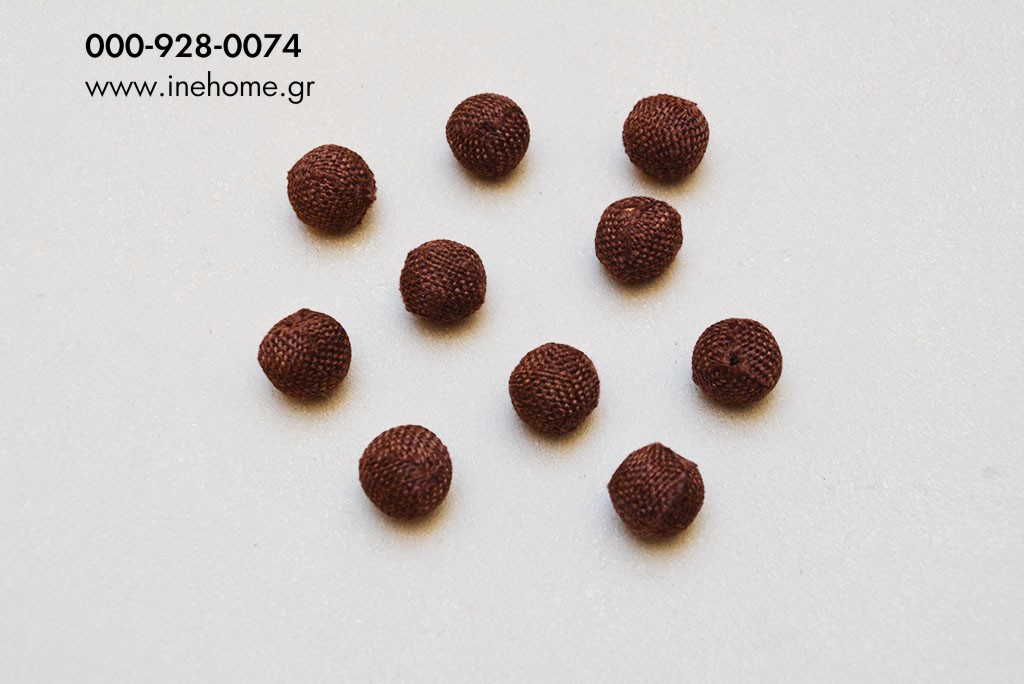 BEADS FABRIC 2 CM BROWN SET10