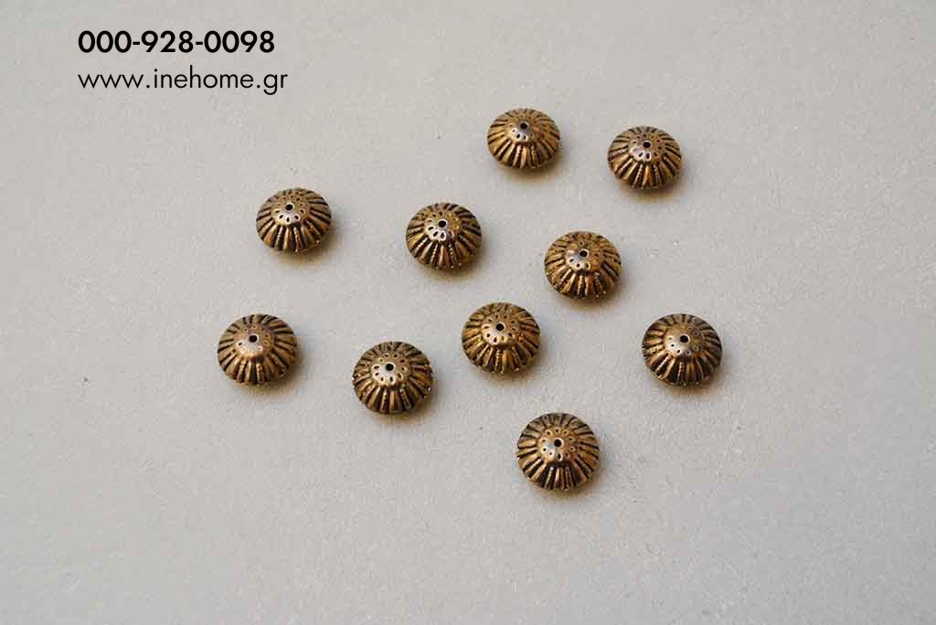 BEADS SET10 PLASTIC 2,5 CM BRASS ANTIQUE