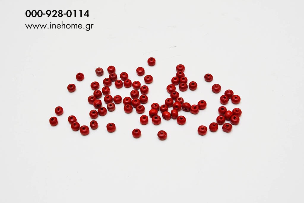 WOODEN BEADS 5mm RED SET500