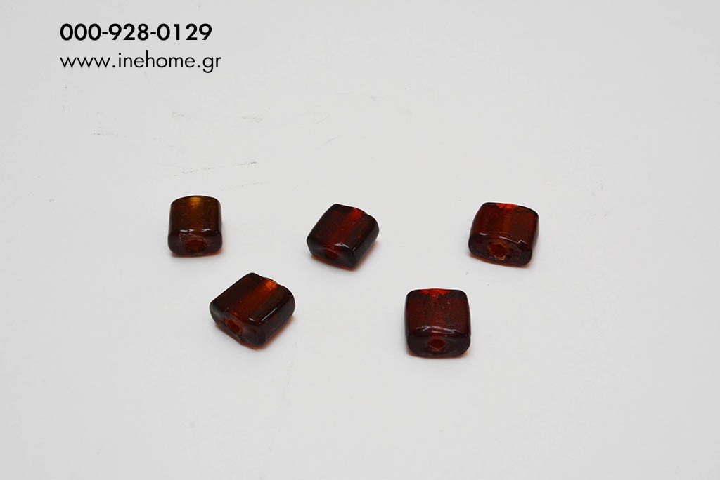 GLASS BEADS SET25 BURGUNDY 2CM