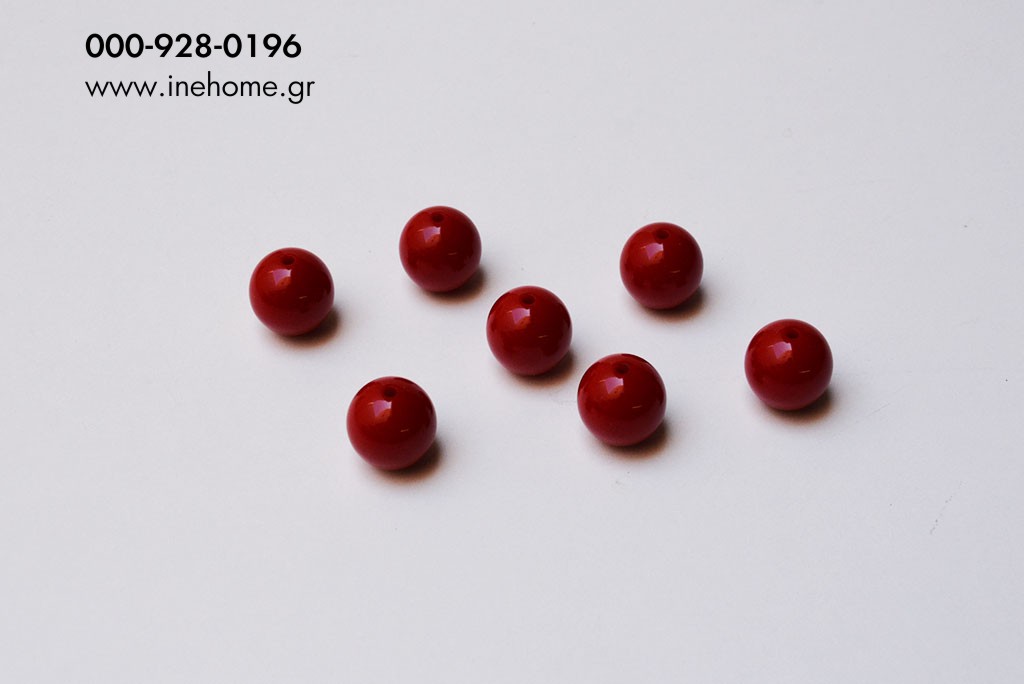 BEADS PLASTIC SET50 RED 1.9CM