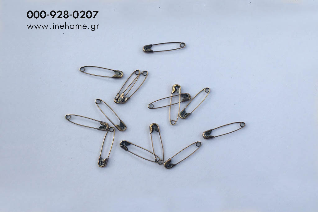 SAFETY PIN SET100 BRONZE 2.5CM