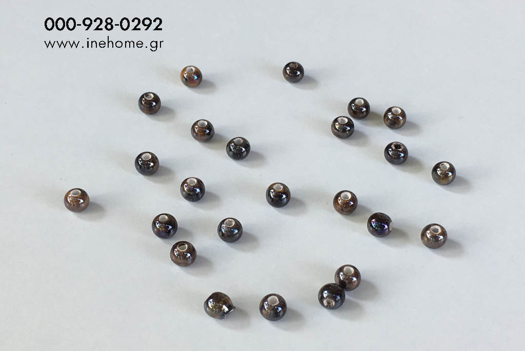 BEADS SET60 CERAMIC 5mm BROWN