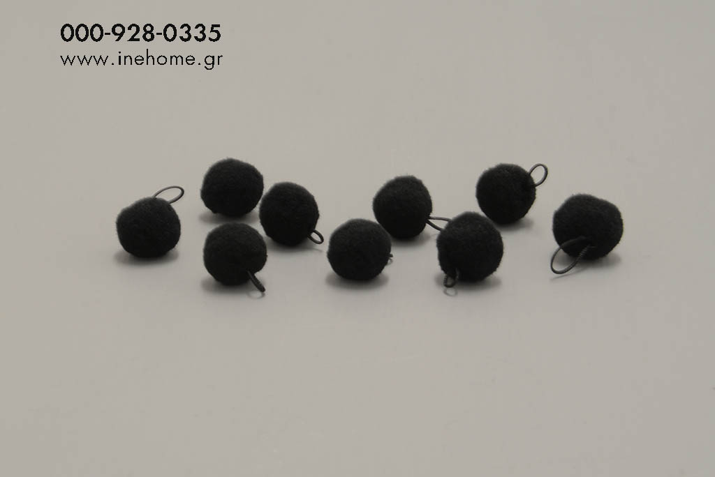 PON PON SET40 BLACK 1,5CM BLACK