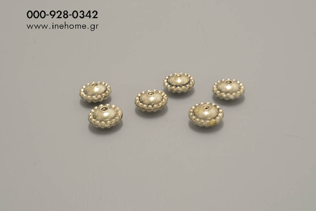 BEAD PL. SET20 SILVER DISC 1,5-2,5CM