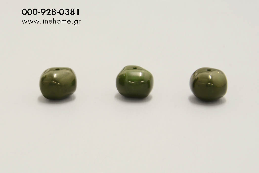 BEAD SET6 PLAS. 3CM GREEN