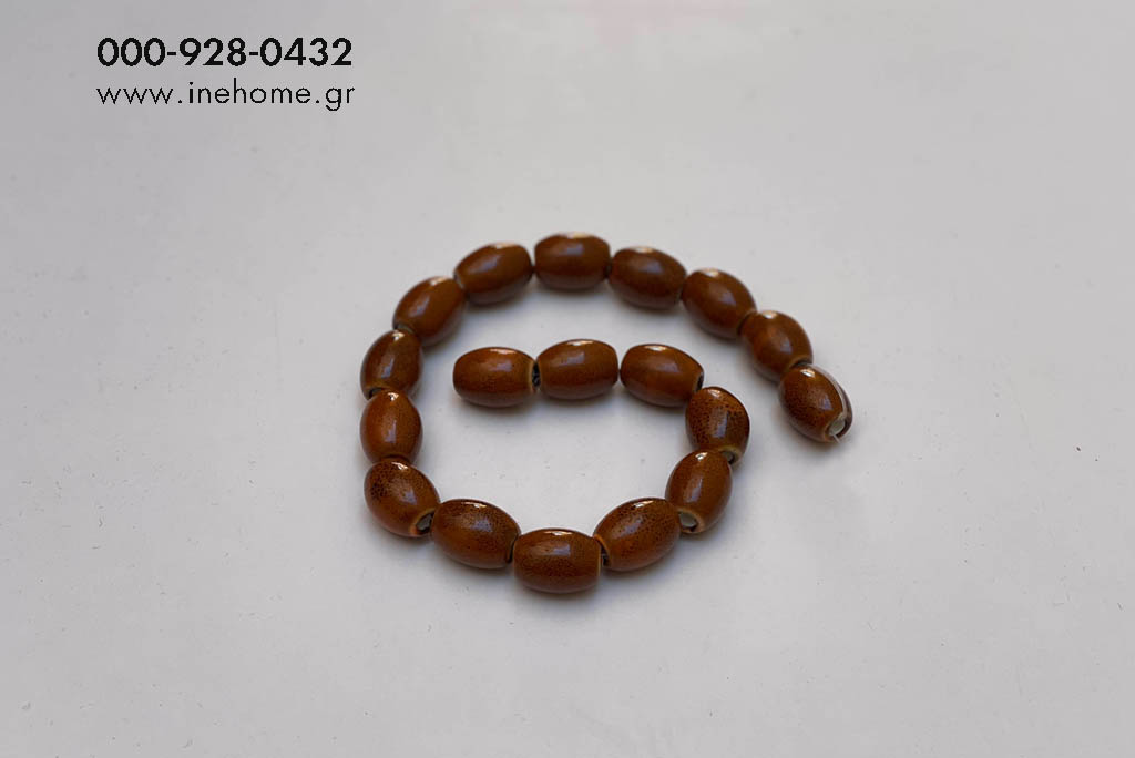 CERAMIC BEADS SET20 CINNAMON BROWN 1CM