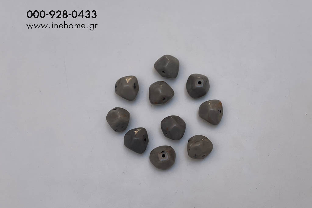 BEADS PLASTIC 2 CM GREY SET10