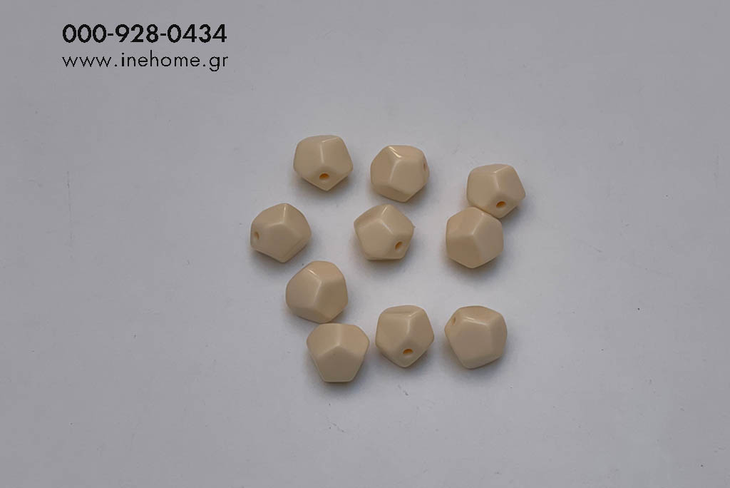 BEADS PLASTIC 1,5 CM CREAM SET10