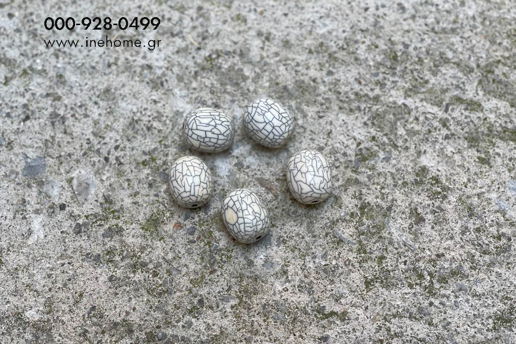 BEADS SET5 WHIT-GREY CRAC 2.5CM