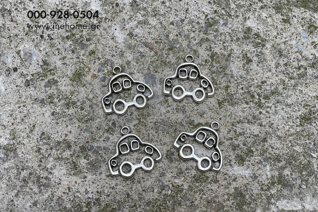 METAL CAR SET5 SILVER 4CM