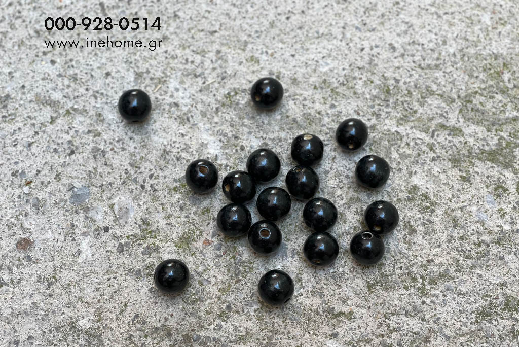 WOODEN BEADS 2CM BLACK SET40