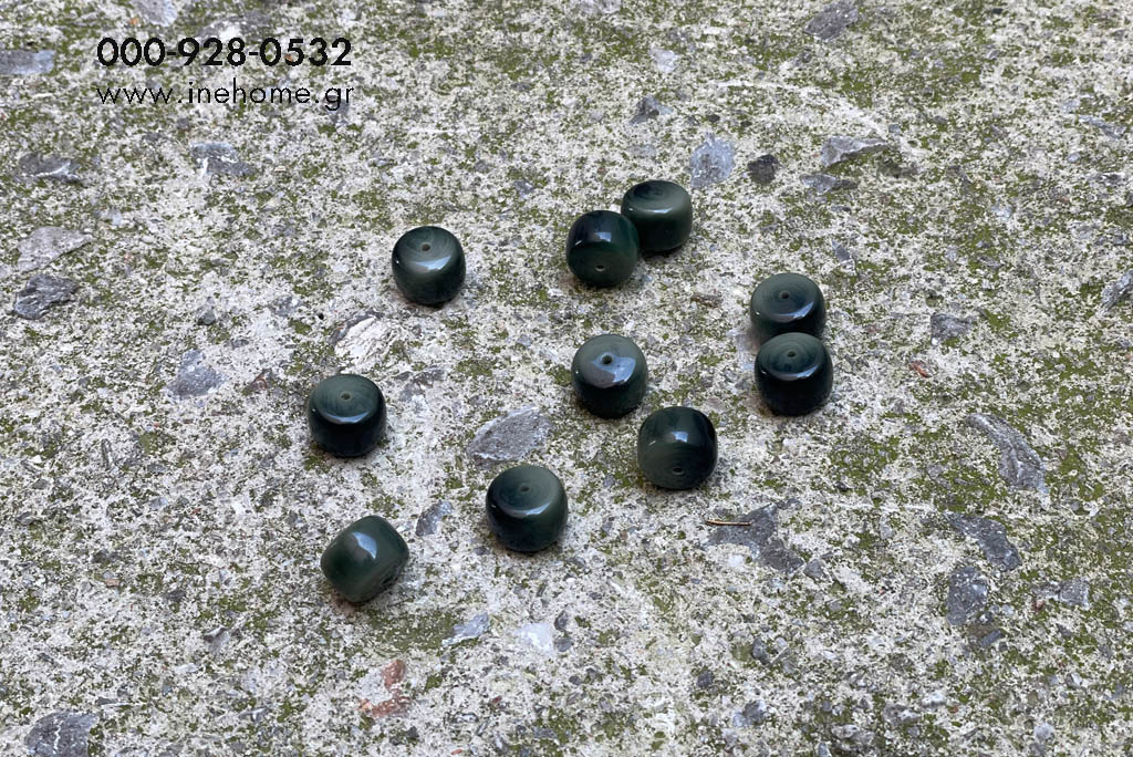 PLAST. BEAD 1,5-1cm SET10 OLIVE-BLACK