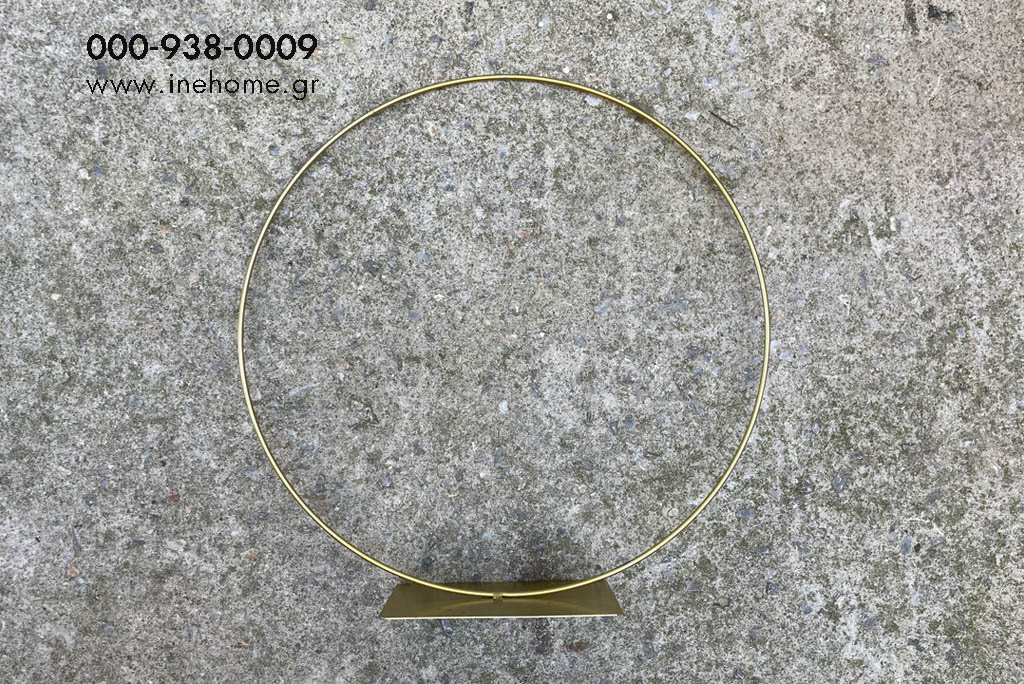 WREATH METAL GOLD 60CM